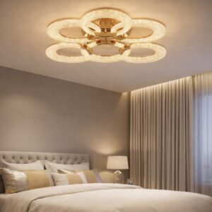 Golden Radiance Interlocking Ring Ceiling Light