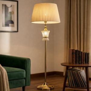 Regal Sparkle Crystal and Brass Floor Lamp (Model: L104)