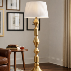 Stacked Geometric Gold Floor Lamp (Model: 9881)