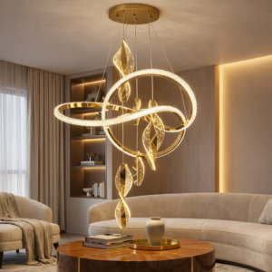 Natural Leaf Cascade Twisted Loop Pendant (Model - 7728)