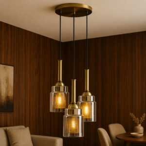 The Luxe Gold Triple Pendant (Model - D379/3)