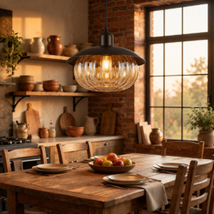 The Vintage Ribbed Glass Pendant (Model - PR112/1)