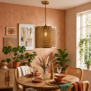 Perforated Brass Filigree Pendant (Model - PR007/1 H/L)