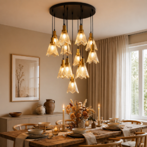 The Elegant Brass Finish Cluster Pendant (Model - 1079/12)