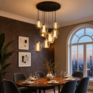 The Stella Sculptural Brass & Art - Glass Cascade (Model - T566)