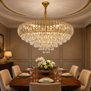 Grand Tiered Crystal & Polished Gold (Model - 1333)