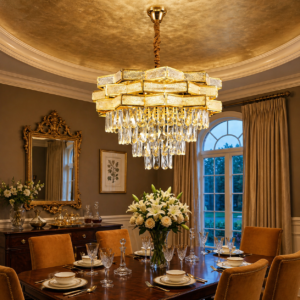 The Opulent Multi - Tiered Cascading Crystal & Gold (Model - D510)